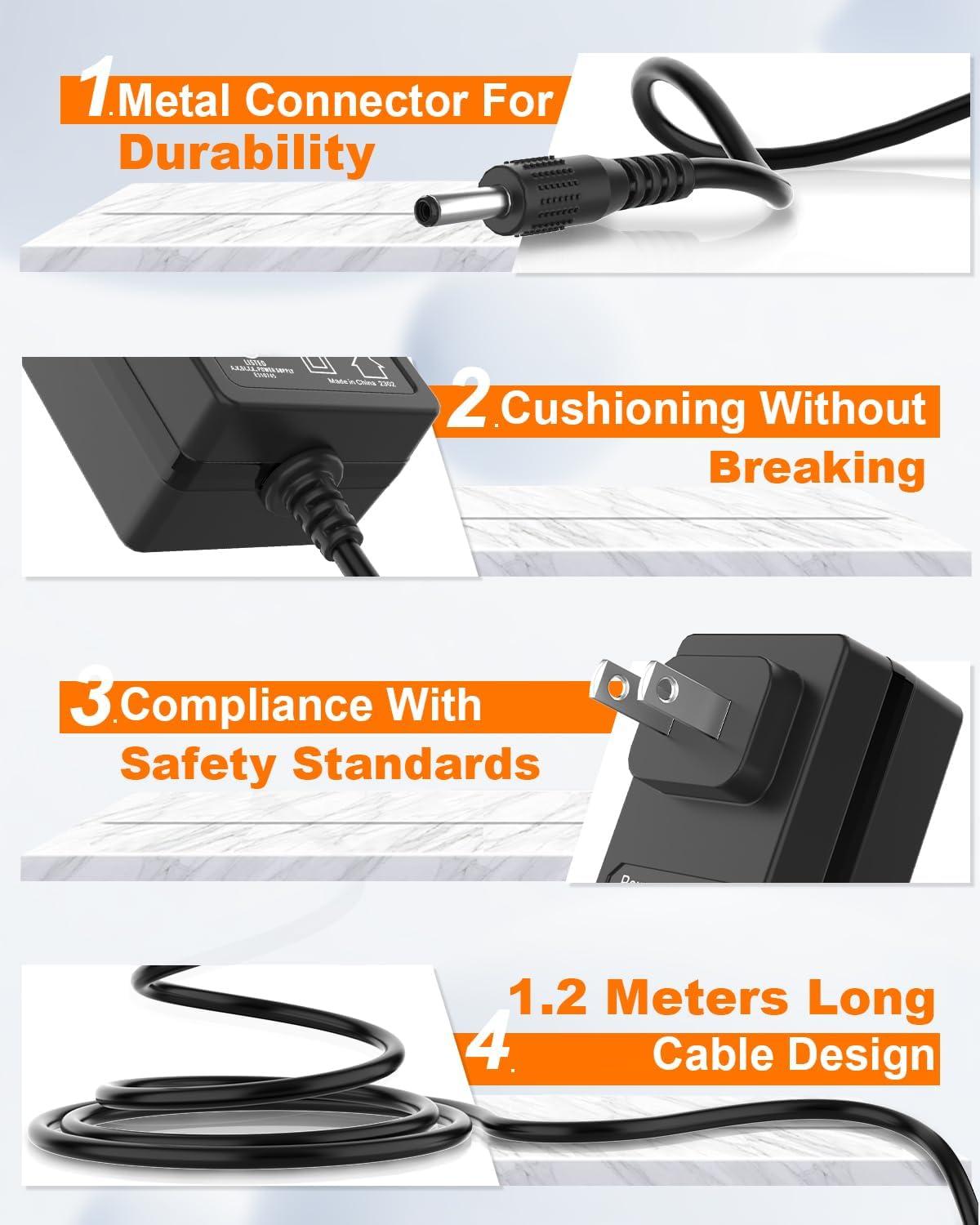 imageMARBERO 19V ACDC Adapter Power Cord Power Supply Plug Compatible with MARBERO M82 M82MAX M822 M822MAX M87 M88 M168 Portable Power Station Solar Generator Lithium Battery 15A Wall Adapter Charger