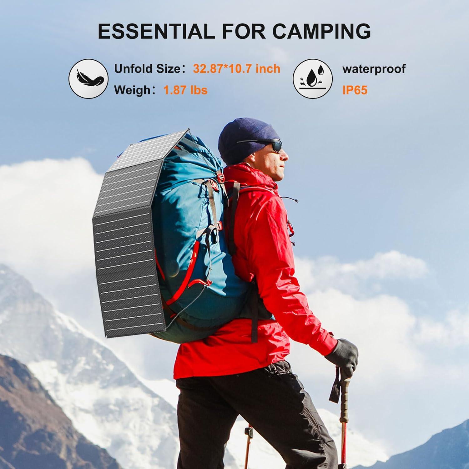 imageMARBERO 200W Portable Power Station 148Wh Camping Solar Generator Laptop Power Bank with AC Outlet 110V DC USB QC30 LED Flashlights for CPAP Home Outdoor Trip Emergency BackupSOLAR GENERATOR M822 WITH 40W SOLAR