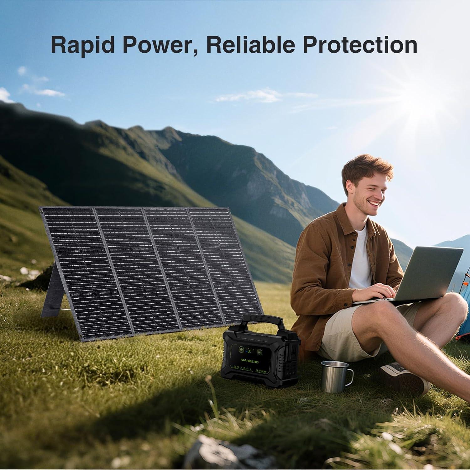 imageMARBERO 200W Portable Solar Panel for Power Station ampamp DC Devices 200 Watt Foldable Solar Charger ampgt23 High Efficiency IP68 Waterproof Compatible with Solar Generator for Camping RV Outdoor Cloudy200W 1723175 INCHES