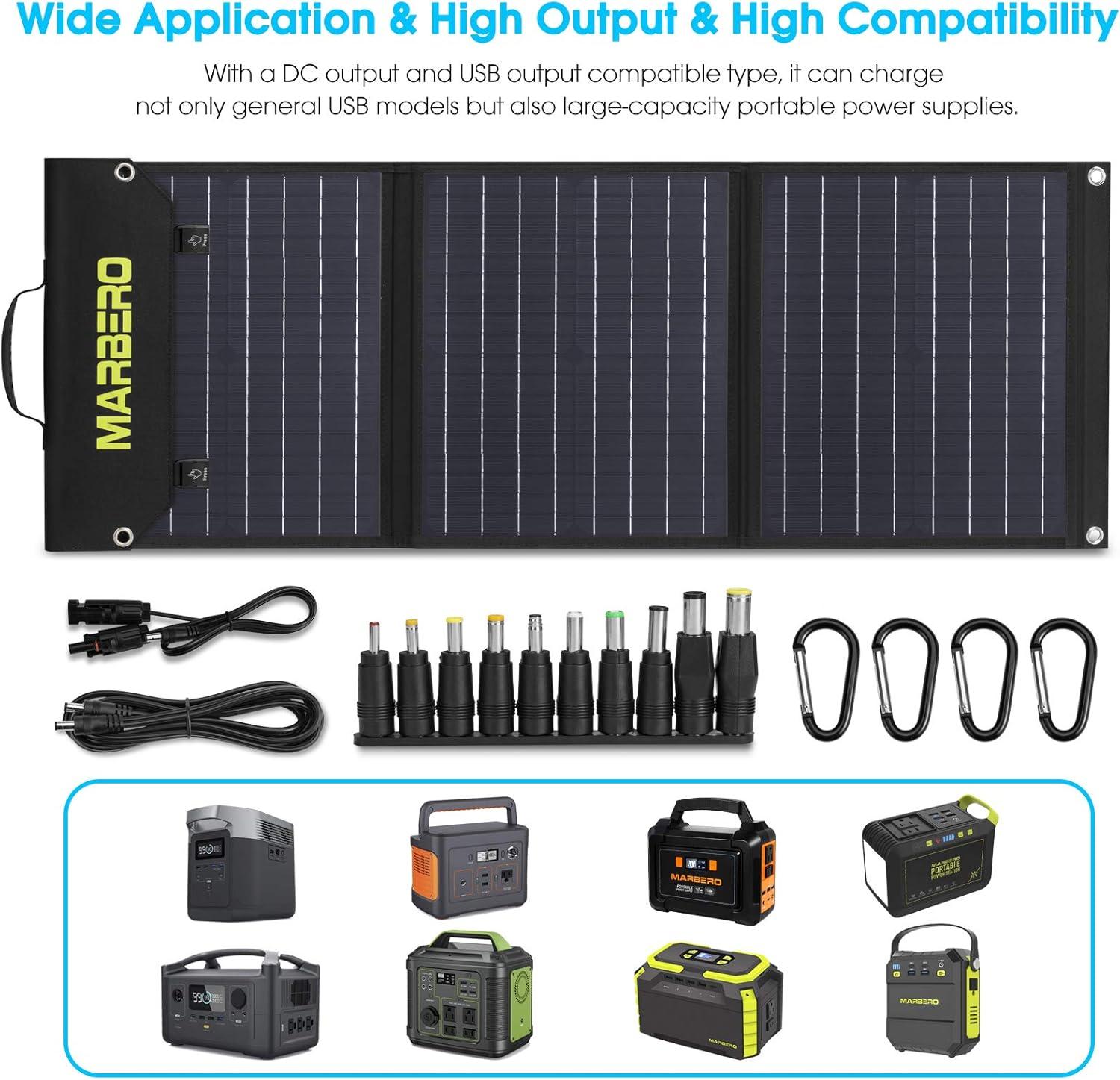 imageMARBERO 21W Portable Solar Panel Foldable Solar Panel Charger IP65 Waterproof Solar Panels 23 High Efficiency Fast Charger USB Ports ampamp DC 18V Output for Camping Outdoor Travel Emergency Cloudy60W 16  14  17