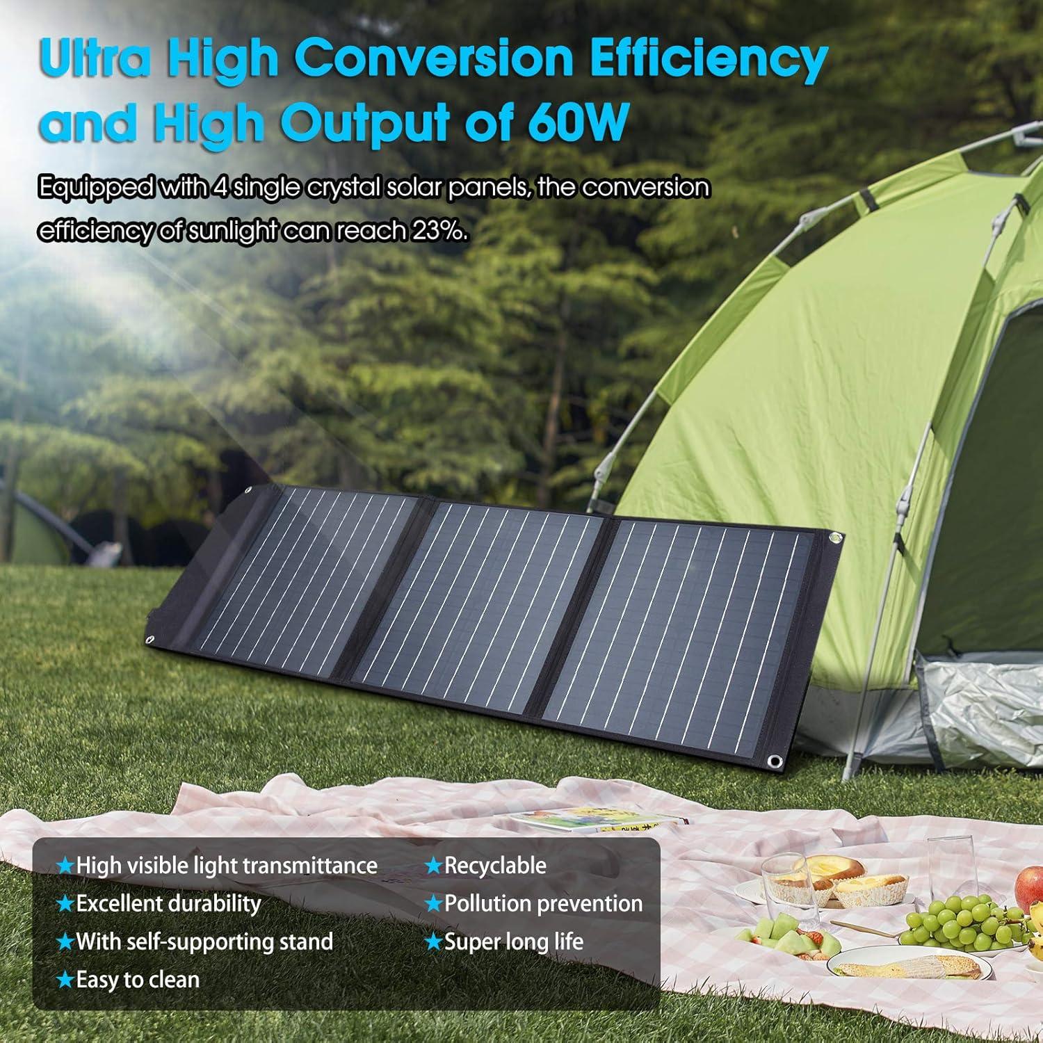 imageMARBERO 21W Portable Solar Panel Foldable Solar Panel Charger IP65 Waterproof Solar Panels 23 High Efficiency Fast Charger USB Ports ampamp DC 18V Output for Camping Outdoor Travel Emergency Cloudy60W 16  14  17
