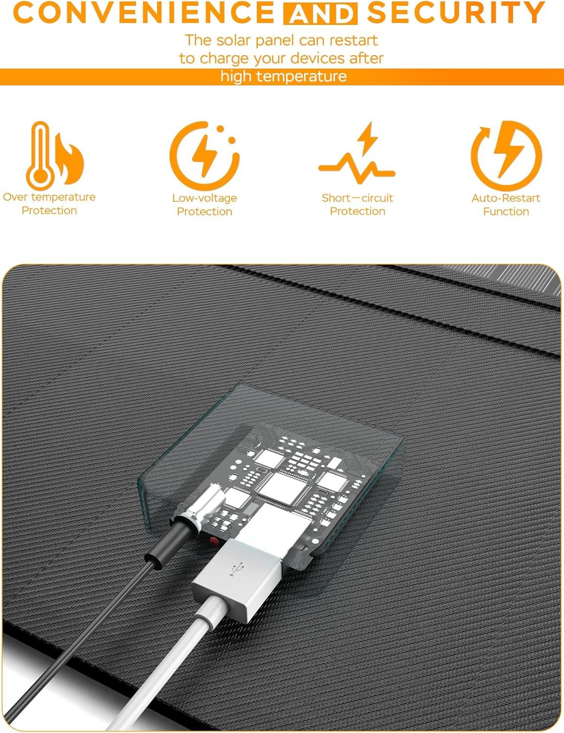 imageMARBERO 88Wh Portable Power Station 24000mAh Camping Solar Generator with 21W Solar Panel for CPAP Home Camping Emergency Backup