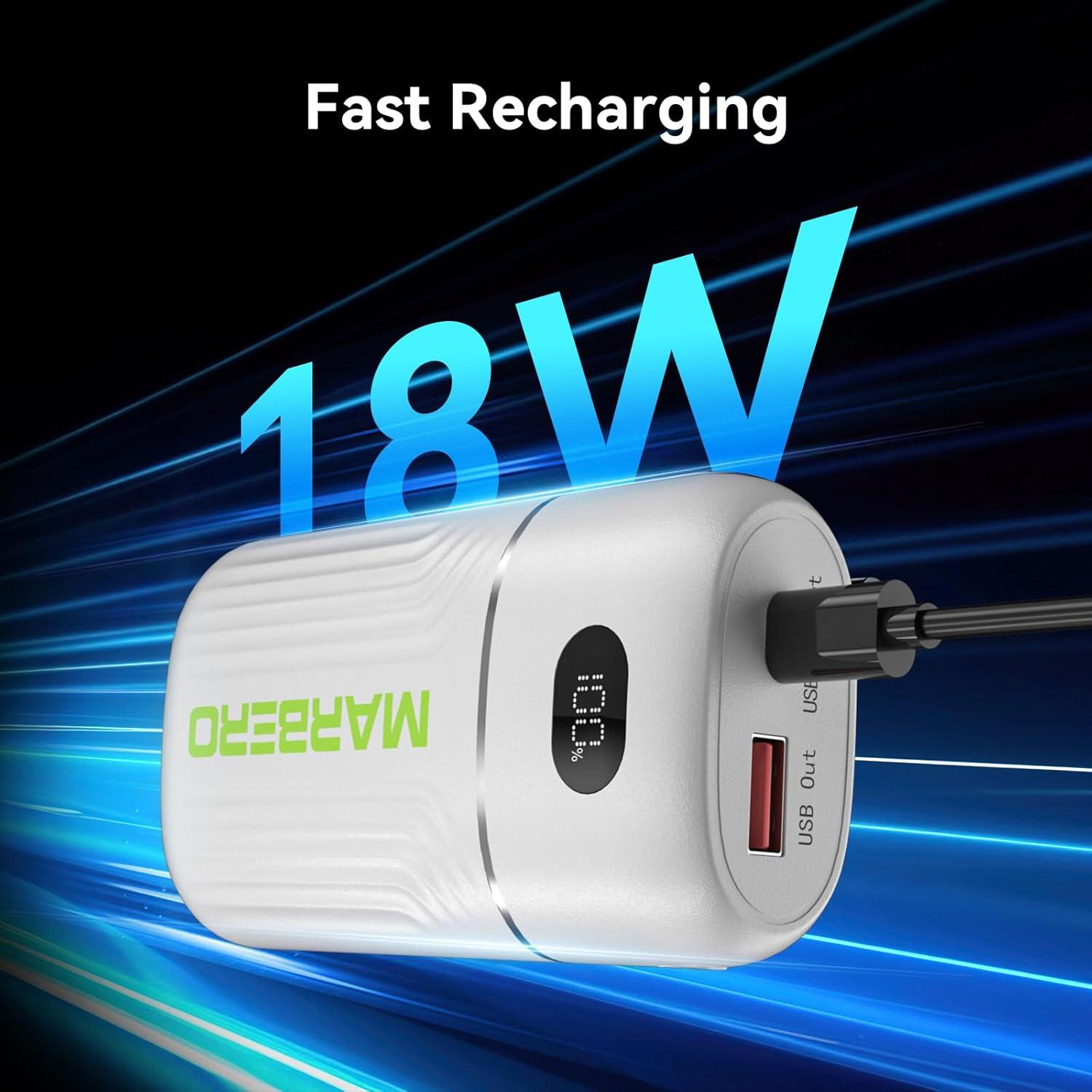 imageMARBERO Portable Charger 10000mAh Mini Power Bank USB C inampampout Fast Charging Battery Pack Compact External Phone Powerbank Compatible with iPhone 16 15 14 13 12 Samsung S22 S21 Google AirPods iPad etcWhite