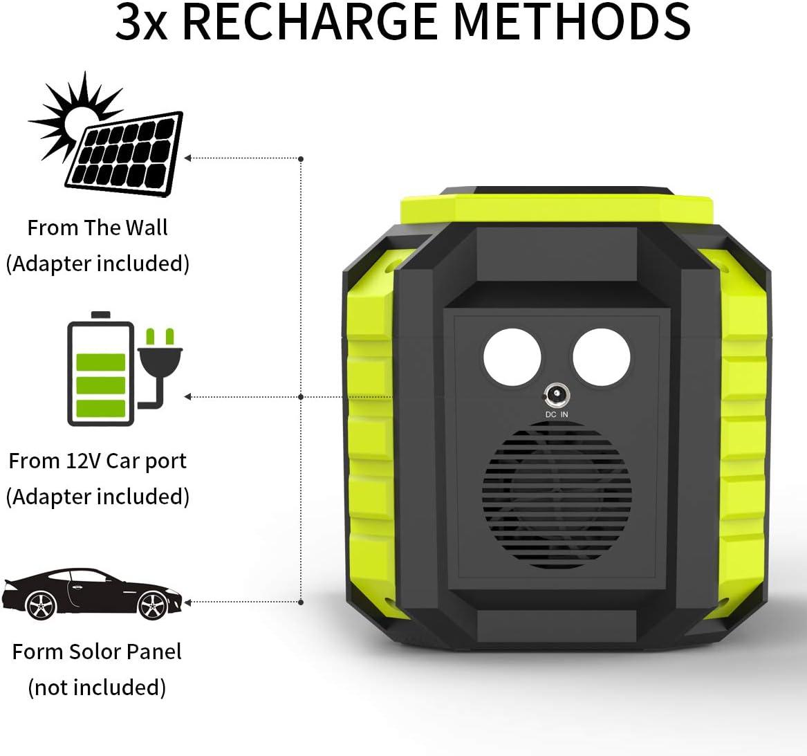 imageMARBERO Portable Power Station 150Wh Camping Solar Generator Laptop Charger Power Bank with AC Outlet 110V 150W Peak with 4USB 4DC Ports LED Flashlights for CPAP Home Camping Hurricane EmergencyM440 222WH 200W