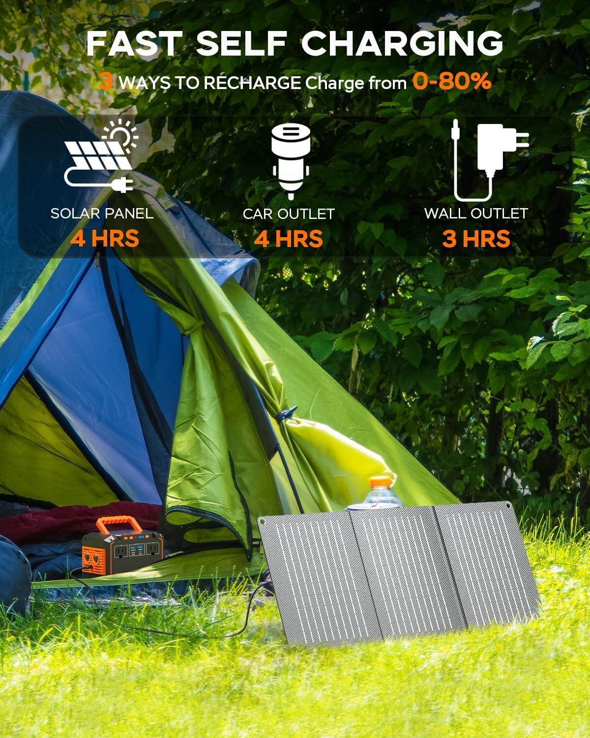 imageMARBERO Portable Power Station 240Wh 350W Peak Camping Portable Power Bank with AC Outlet 110V3USB A 2USB C 2AC2DC Solar Generator for Outdoor Travel Home Emergency HurricaneSolar GeneratorM138MAXSL30