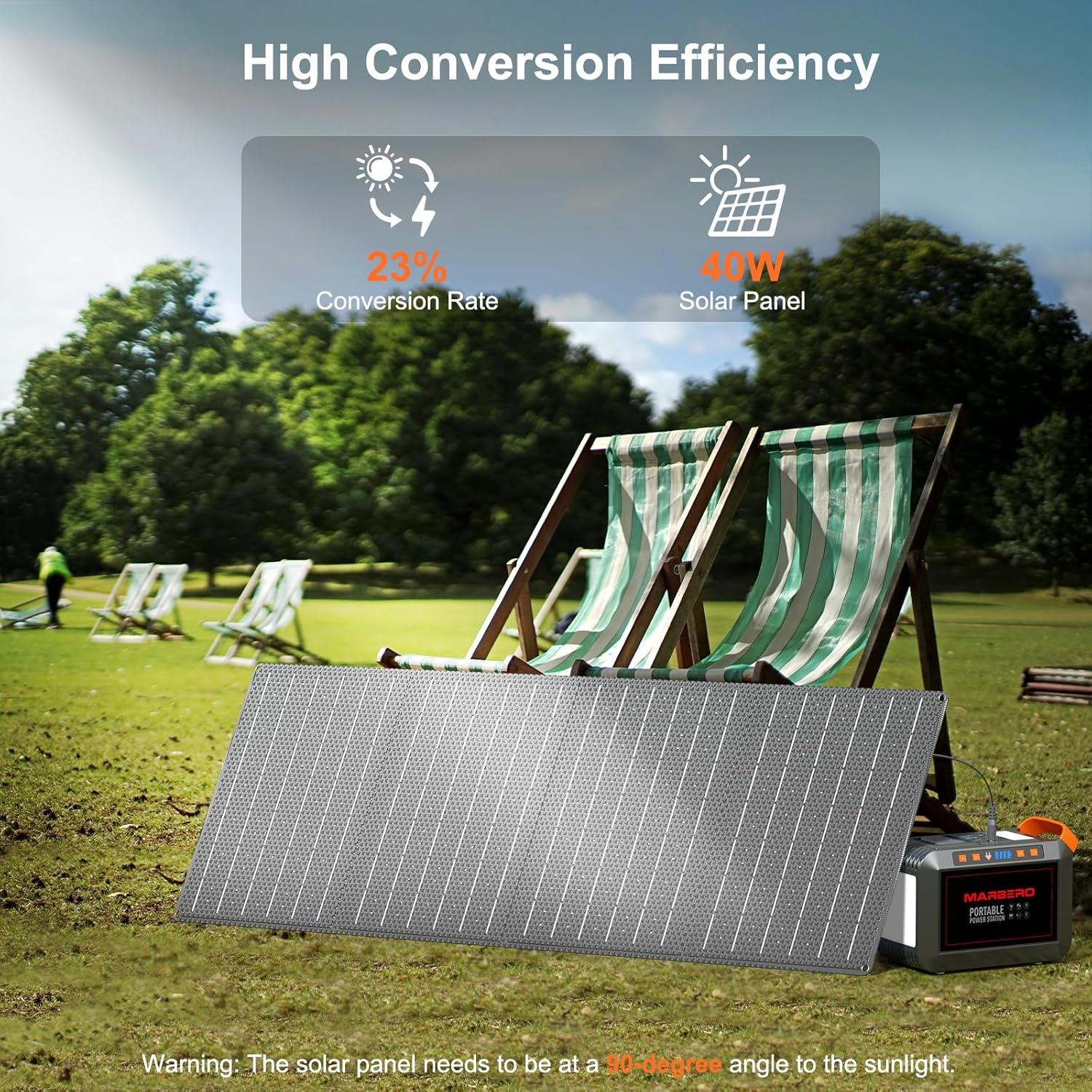 imageMARBERO Portable Power Station 88Wh Camping Lithium Battery Solar Generator Fast Charging with AC Outlet 120W Peak Power BankSolar Panel Optional for Home Backup Outdoor Emergency RV Van HuntingSOLAR GENERATOR M822 WITH 40W SOLAR