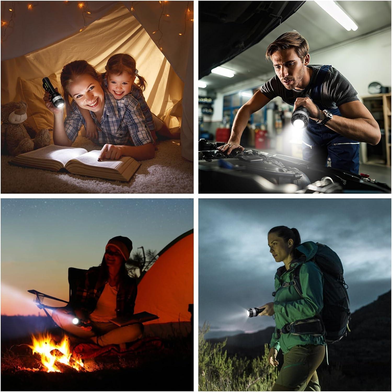 imageMARBERO Rechargeable Flashlight High Lumens with 4000mAh Battery Focused Beam Super Bright LED Small Powerful Flashlight 3 Modes Tactical Compact Portable Flashlight for Camping Hiking Emergency Home