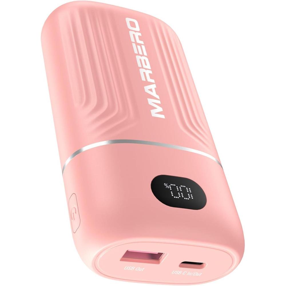 imageMARBERO Portable Charger 10000mAh Mini Power Bank USB C inampampout Fast Charging Battery Pack Compact External Phone Powerbank Compatible with iPhone 16 15 14 13 12 Samsung S22 S21 Google AirPods iPad etcPink