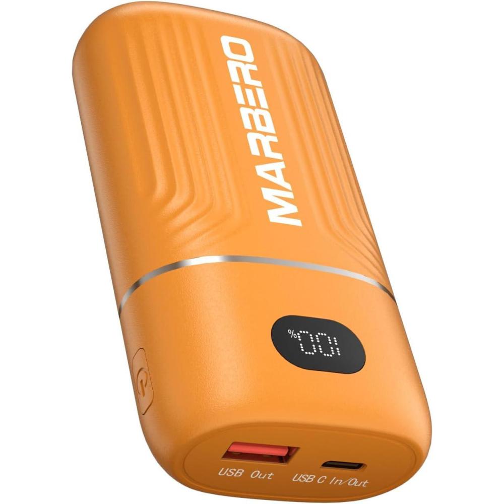 imageMARBERO Portable Charger 10000mAh Mini Power Bank USB C inampampout Fast Charging Battery Pack Compact External Phone Powerbank Compatible with iPhone 16 15 14 13 12 Samsung S22 S21 Google AirPods iPad etcOrange
