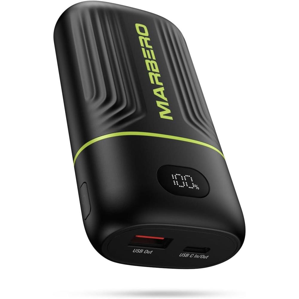 imageMARBERO Portable Charger 10000mAh Mini Power Bank USB C inampampout Fast Charging Battery Pack Compact External Phone Powerbank Compatible with iPhone 16 15 14 13 12 Samsung S22 S21 Google AirPods iPad etcBlack
