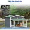 imageMARBERO 47 Inch Solar Powered Fan Kit 15W Solar Panel with 2 Waterproof Fans Intake or Exhaust Air Fan wtih 13 Ft Cable for Outside Backyard Chicken Coops Greenhouses Dog Houses Pet Houses15W 130 x 98 INCHES with 47 INCHES Fans