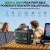 imageMARBERO Solar Powered Generator 155Wh with 30W Foldable Solar Panels 100W AC Output Lithium Battery Portable Power Station with AC DC and USB Outputs for Camping Emergency Home Backup Blackout HikingM155 SL30