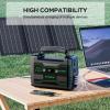 imageMARBERO Solar Powered Generator 155Wh with 30W Foldable Solar Panels 100W AC Output Lithium Battery Portable Power Station with AC DC and USB Outputs for Camping Emergency Home Backup Blackout HikingM155 SL30