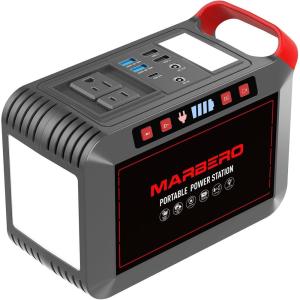 imageMARBERO 200W Portable Power Station 148Wh Camping Solar Generator Laptop Power Bank with AC Outlet 110V DC USB QC30 LED Flashlights for CPAP Home Outdoor Trip Emergency BackupM823 237WH 300W