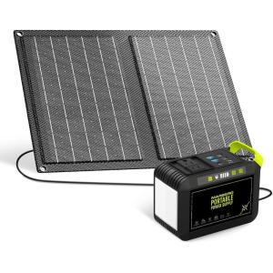 imageMARBERO 200W Portable Power Station 148Wh Camping Solar Generator Laptop Power Bank with AC Outlet 110V DC USB QC30 LED Flashlights for CPAP Home Outdoor Trip Emergency BackupSOLAR GENERATOR M82 WITH 21W SOLAR