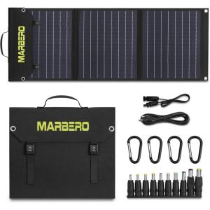 imageMARBERO 21W Portable Solar Panel Foldable Solar Panel Charger IP65 Waterproof Solar Panels 23 High Efficiency Fast Charger USB Ports ampamp DC 18V Output for Camping Outdoor Travel Emergency Cloudy60W 16  14  17