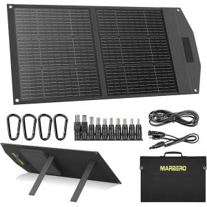 imageMARBERO 21W Portable Solar Panel Foldable Solar Panel Charger IP65 Waterproof Solar Panels 23 High Efficiency Fast Charger USB Ports ampamp DC 18V Output for Camping Outdoor Travel Emergency Cloudy100W 20 x 23 x 18