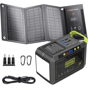 imageMARBERO 88Wh Portable Power Station 24000mAh Camping Solar Generator with 21W Solar Panel for CPAP Home Camping Emergency Backup