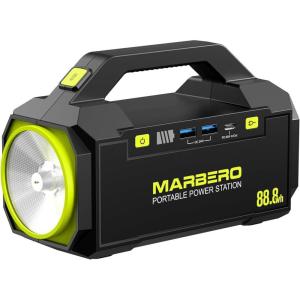 imageMARBERO PL60 Portable Power Station 888Wh with AC Outlet  227lb UltraLight Power Bank Fast Charging USBC 60W PD Builtin LED Flashlight for Backpacking ampamp EmergencyPL60AAC88Wh