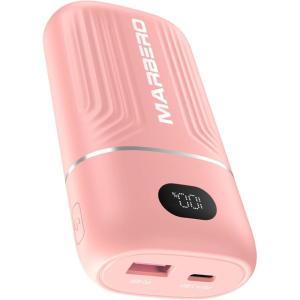 imageMARBERO Portable Charger 10000mAh Mini Power Bank USB C inampampout Fast Charging Battery Pack Compact External Phone Powerbank Compatible with iPhone 16 15 14 13 12 Samsung S22 S21 Google AirPods iPad etcPink