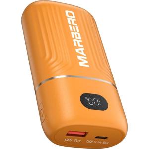 imageMARBERO Portable Charger 10000mAh Mini Power Bank USB C inampampout Fast Charging Battery Pack Compact External Phone Powerbank Compatible with iPhone 16 15 14 13 12 Samsung S22 S21 Google AirPods iPad etcOrange