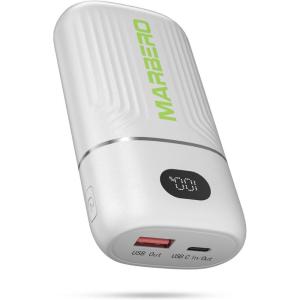 imageMARBERO Portable Charger 10000mAh Mini Power Bank USB C inampampout Fast Charging Battery Pack Compact External Phone Powerbank Compatible with iPhone 16 15 14 13 12 Samsung S22 S21 Google AirPods iPad etcWhite
