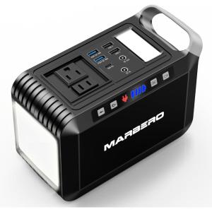 imageMARBERO Portable Power Bank with AC Outlet Peak 120W110V Portable Laptop Battery Bank 24000mAh Charger Power Supply with AC Outlet Power Station for Outdoor Camping Home Office Hurricane EmergencyM823S 237Wh 300W