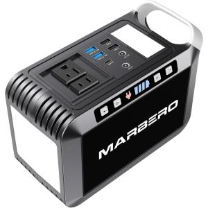 imageMARBERO Portable Power Bank with AC Outlet Peak 120W110V Portable Laptop Battery Bank 24000mAh Charger Power Supply with AC Outlet Power Station for Outdoor Camping Home Office Hurricane EmergencyM822S200W40000mAh