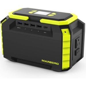 imageMARBERO Portable Power Station 150Wh Camping Solar Generator Laptop Charger Power Bank with AC Outlet 110V 150W Peak with 4USB 4DC Ports LED Flashlights for CPAP Home Camping Hurricane EmergencyM440 222WH 200W