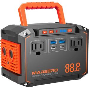imageMARBERO Portable Power Station 240Wh 350W Peak Camping Portable Power Bank with AC Outlet 110V3USB A 2USB C 2AC2DC Solar Generator for Outdoor Travel Home Emergency HurricaneM13888Wh100W