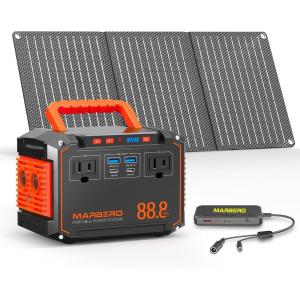imageMARBERO Portable Power Station 240Wh 350W Peak Camping Portable Power Bank with AC Outlet 110V3USB A 2USB C 2AC2DC Solar Generator for Outdoor Travel Home Emergency HurricaneSolar GeneratorM138SL30 WITH CONNECTOR
