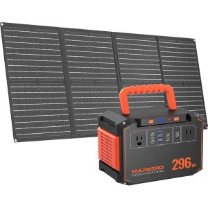 imageMARBERO Portable Power Station 240Wh 350W Peak Camping Portable Power Bank with AC Outlet 110V3USB A 2USB C 2AC2DC Solar Generator for Outdoor Travel Home Emergency HurricaneSolar GeneratorM638SL60 Max