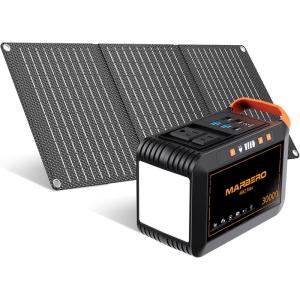 imageMARBERO Solar Generator 148Wh Portable Power Station with Solar Panel 40W Included Solar Power Bank with AC Outlet 200W Surge for Home Outages Camping Outdoor Adventure EmergencyORANGE SOLAR GENERATOR M82 MAX WITH 30W PANEL