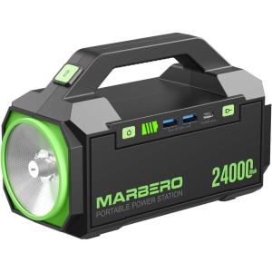 imageMARBERO Power Bank 60000mAh Portable Power Station 222Wh with 60W PD Fast Charge ampamp LED Light for Home Backup Outdoor Camping RV Travel and Emergency Power SupplyPL60DDC88Wh