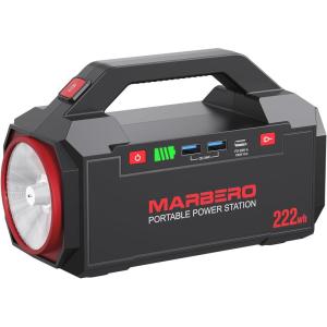 imageMARBERO Power Bank 60000mAh Portable Power Station 222Wh with 60W PD Fast Charge ampamp LED Light for Home Backup Outdoor Camping RV Travel and Emergency Power SupplyPL60AXAC222Wh