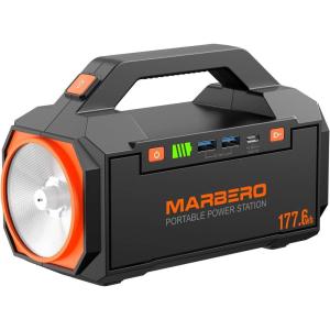 imageMARBERO Power Bank 60000mAh Portable Power Station 222Wh with 60W PD Fast Charge ampamp LED Light for Home Backup Outdoor Camping RV Travel and Emergency Power SupplyPL60ASAC178Wh