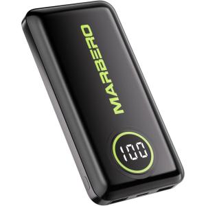imageMARBERO 10000mAh Portable Charger UltraSlim Power Bank with USBC 5V2A Fast Charging Input ampamp Output Compatible with Smartphone Ipad Laptop BlackV18Black2