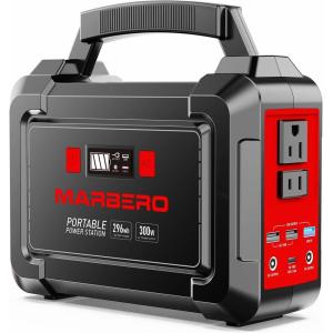 imageMARBERO 155Wh Solar Generator with 30W Solar Panel Portable Power Station 100W MultiOutput Builtin LED Flashlight ampamp 65ft Cable Ultra Lightweight for Camping Emergency BlackoutM188