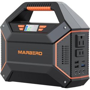 imageMARBERO 155Wh Solar Generator with 30W Solar Panel Portable Power Station 100W MultiOutput Builtin LED Flashlight ampamp 65ft Cable Ultra Lightweight for Camping Emergency BlackoutM365