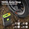 imageTire Inflator Portable Air Compressor 150PSI Cordless Rechargeable Car Tire Air Pump Portable Auto Off Tire Pump with Pressure Gauge LED Light for Travel Motorcycle Bike Soccer Basketball Swim Ring